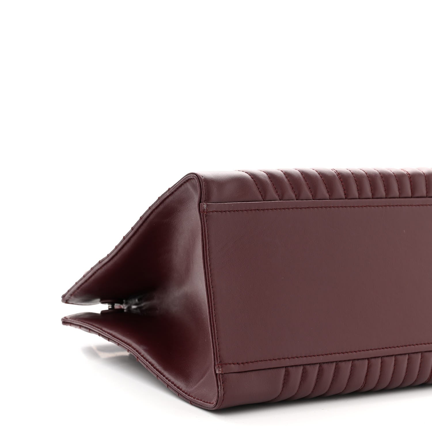 Prada Soft Calfskin Impunture Diagramme Tote Granato 9 of 11