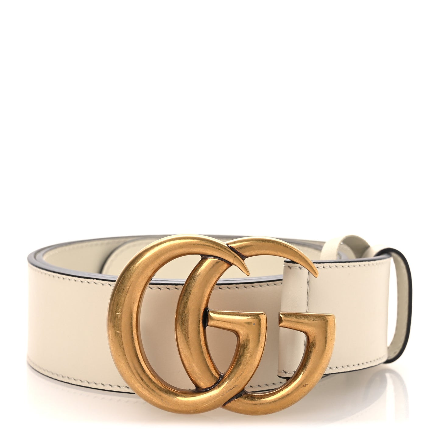 Calfskin Double G 40mm Belt 85 34 Mystic White