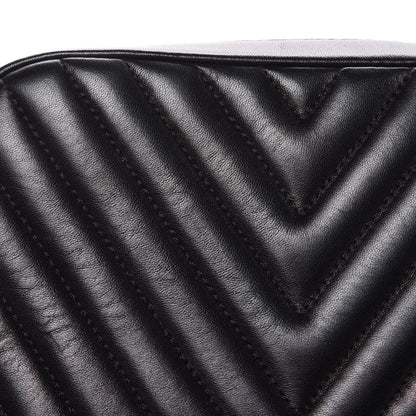 Chanel Lambskin Chevron Quilted Camera Case Black 8 of 12