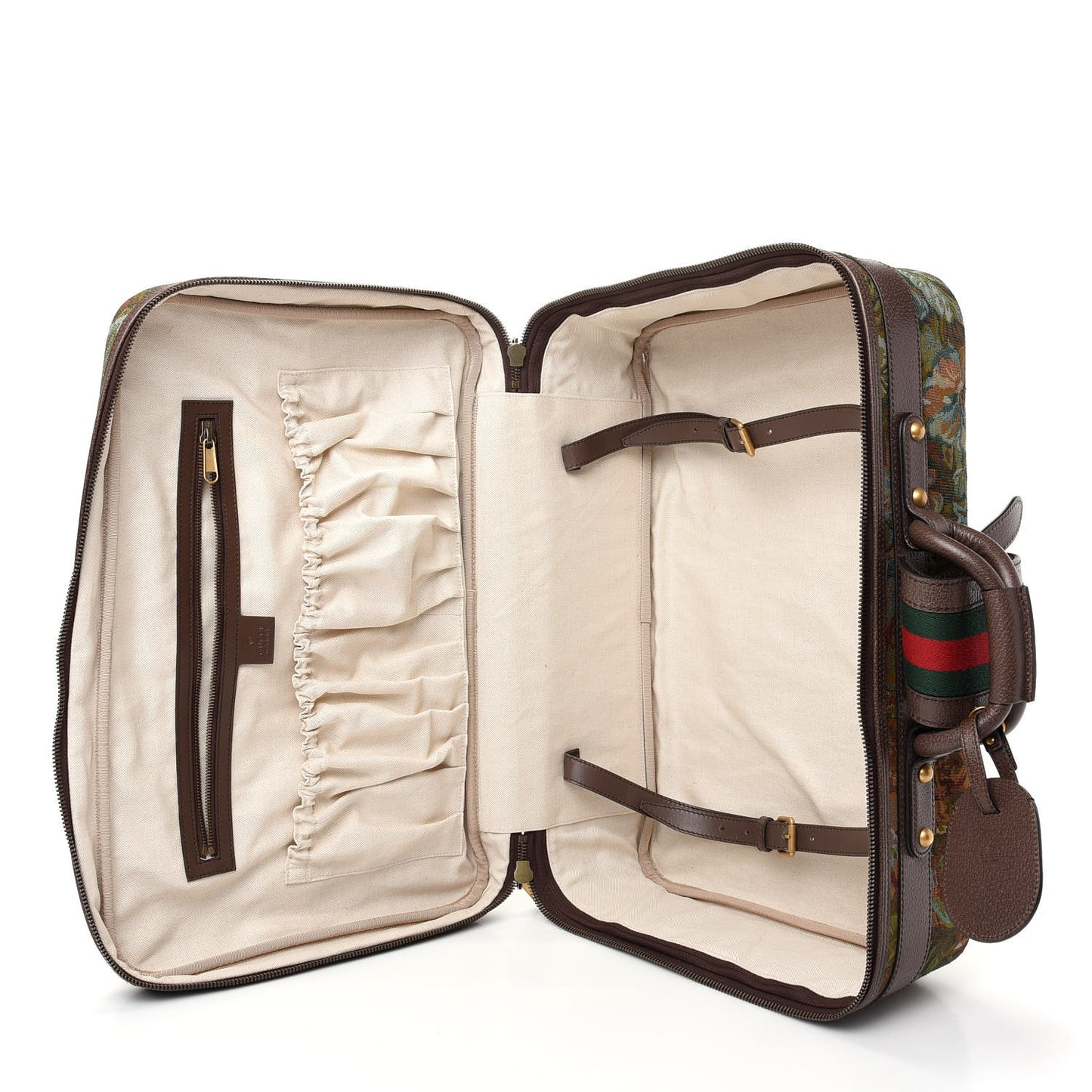 Brocade Floral Web Suitcase