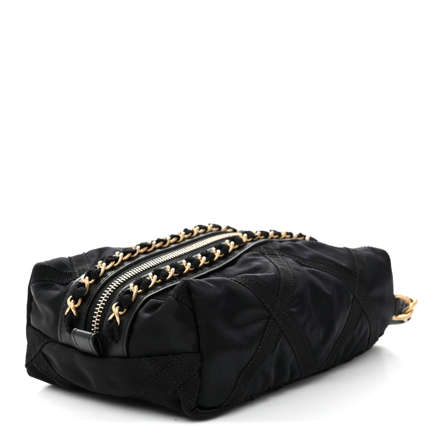 Nylon Grosgrain Lifestyle Pouch With Sleep Mask Black