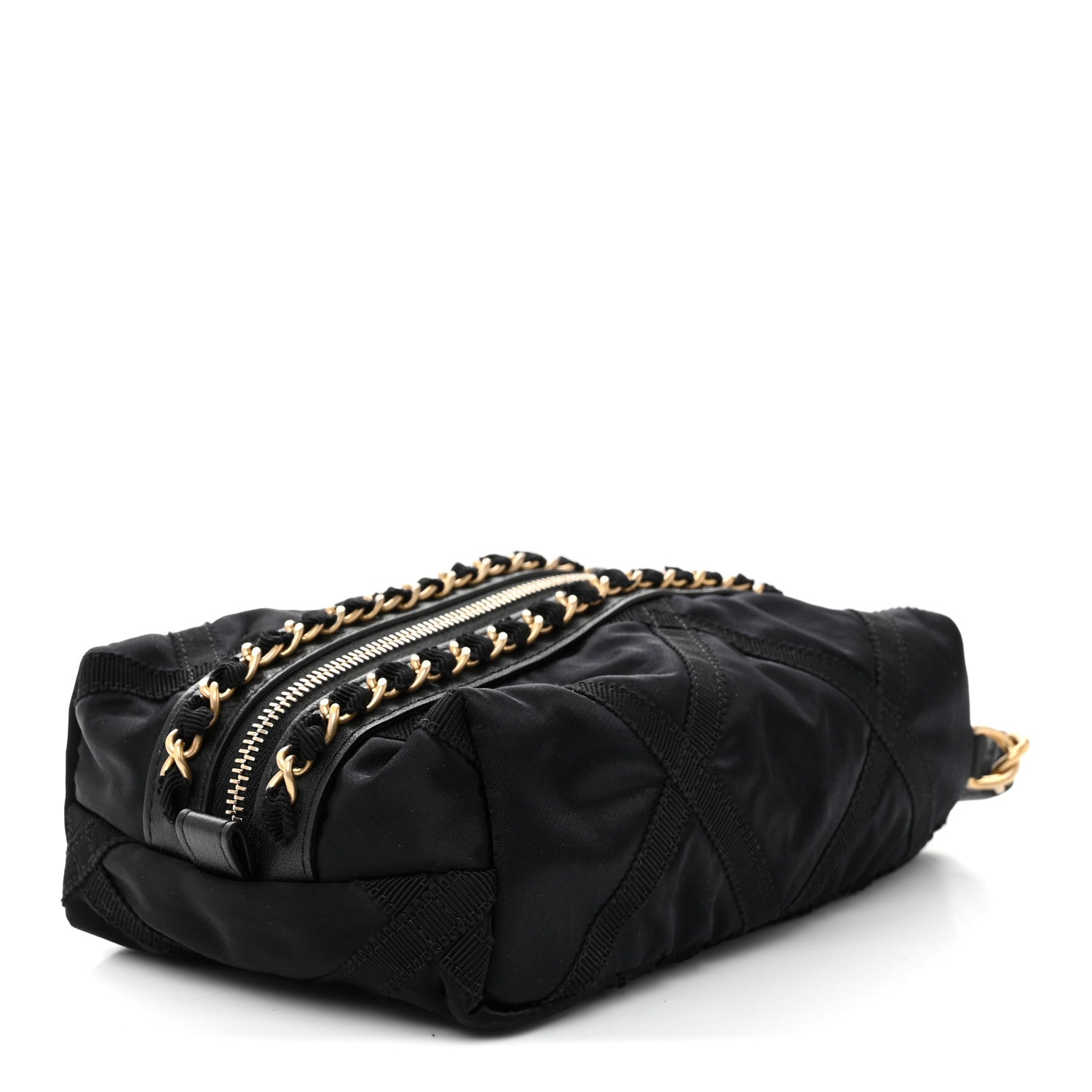 Chanel Nylon Grosgrain Lifestyle Pouch With Sleep Mask Black 4 of 9
