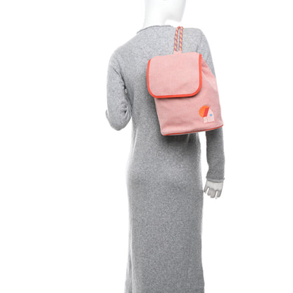 Hermes H Canvas Embroidered Les Cabanes Backpack Orange Feu 2 of 10