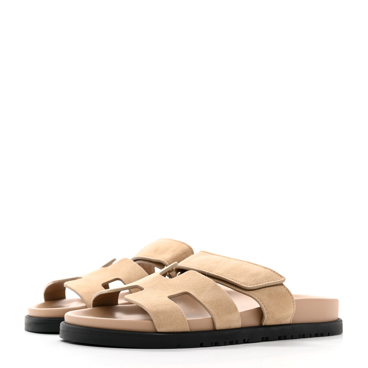 Suede Goatskin Womens Chypre Sandals 36 Beige Argile