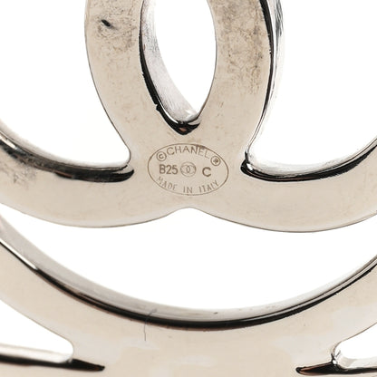 Chanel Metal Square CC Earrings Silver 4 of 4