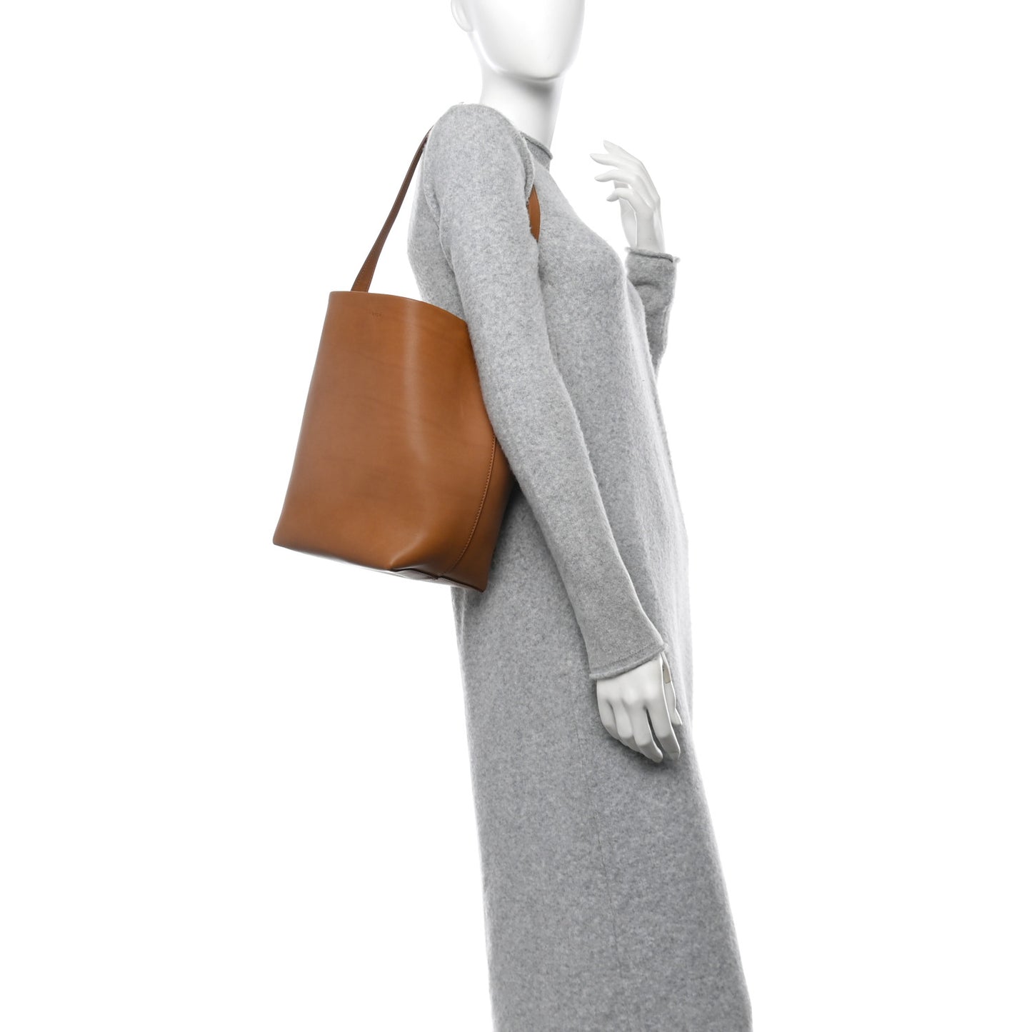 Polished Saddle Calfskin Large N/S Park Tote French Beige