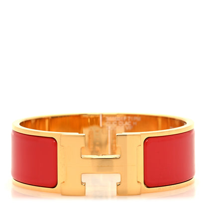 Hermes Enamel Wide Clic Clac H Bracelet PM Rouge Vif 1 of 5