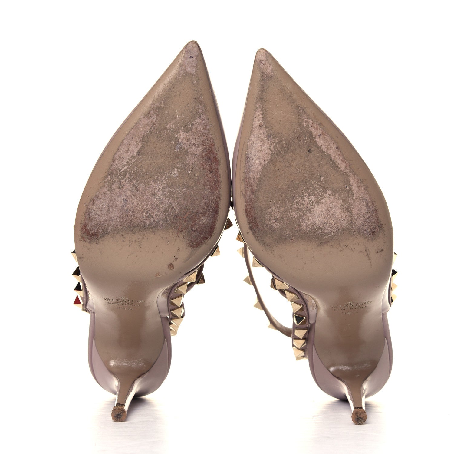 Valentino Garavani Patent Nappa Rockstud Ankle Strap 100mm Pumps 39.5 Poudre 6 of 6