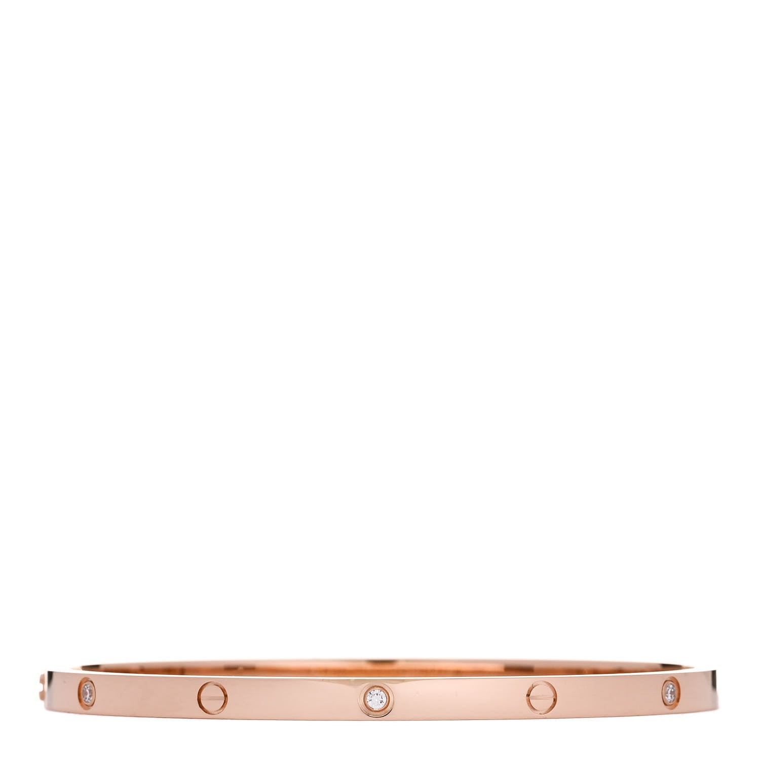 Cartier 18K Pink Gold 6 Diamond Small LOVE Bracelet 17 2 of 8