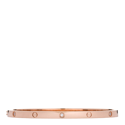 Cartier 18K Pink Gold 6 Diamond Small LOVE Bracelet 17 2 of 8