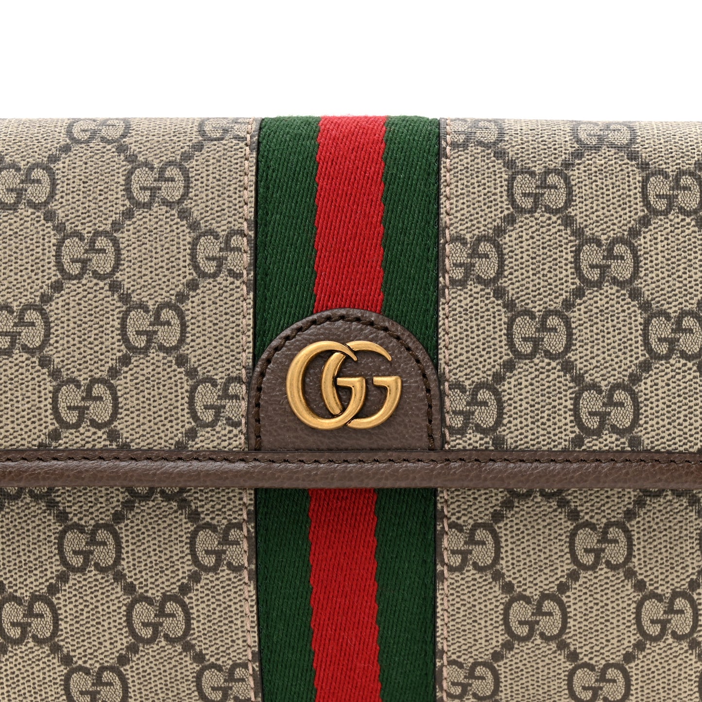 GG Supreme Monogram Web Small Ophidia Belt Bag Brown