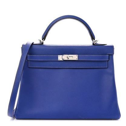Hermes Epsom Candy Kelly Retourne 32 Bleu Electrique Mykonos 1 of 12