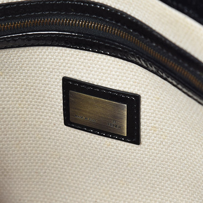 Fendi Canvas Patent Grommet De Jour Tote Natural 8 of 15