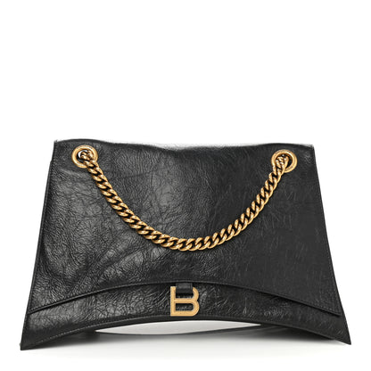 Balenciaga Crushed Calfskin Large Crush Chain Bag Black 1 of 9