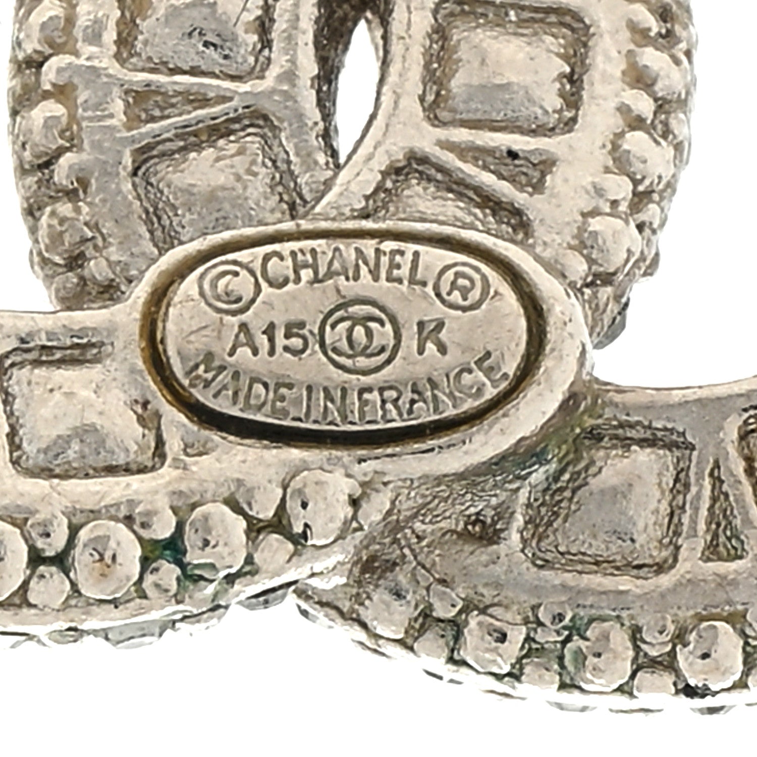 Chanel Baguette Crystal CC Earrings Silver Black 4 of 4