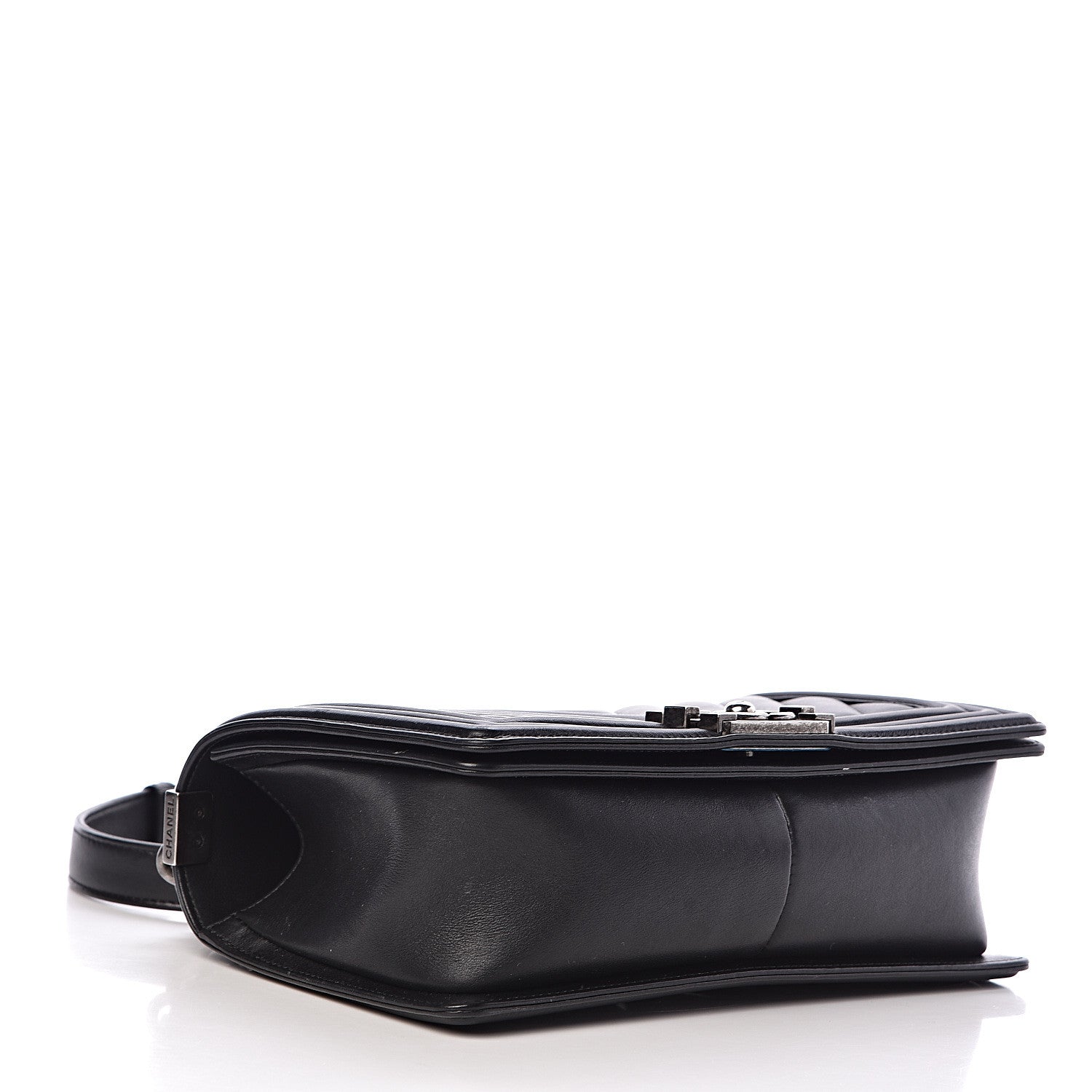 Chanel Calfskin Chevron Quilted Medium Boy Flap Black 4 of 16