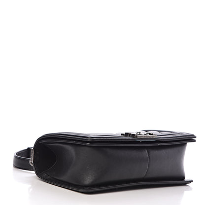 Chanel Calfskin Chevron Quilted Medium Boy Flap Black 4 of 16