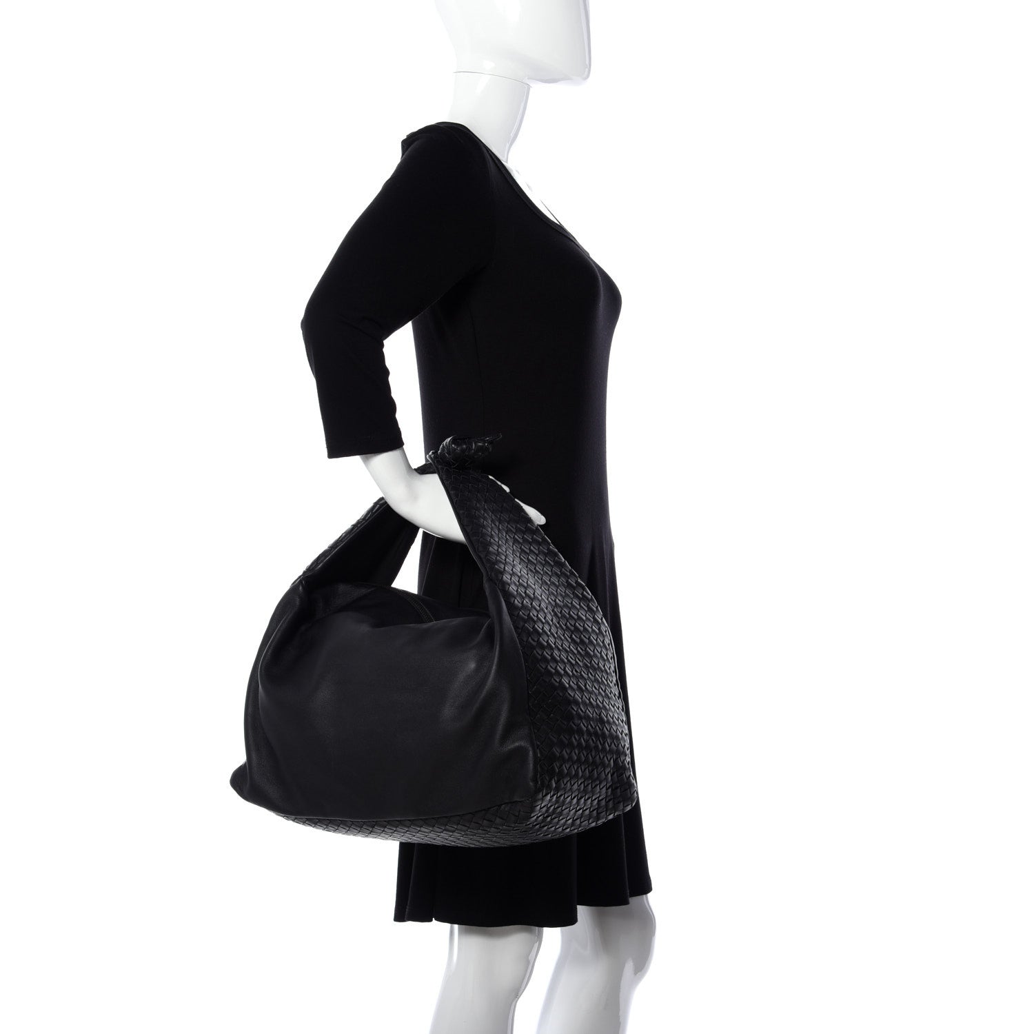 Bottega Veneta Nappa Intrecciato Large Knot Hobo Black 2 of 8