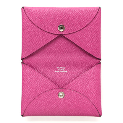 Hermes Epsom Calvi Card Case Rose Pourpre 5 of 11