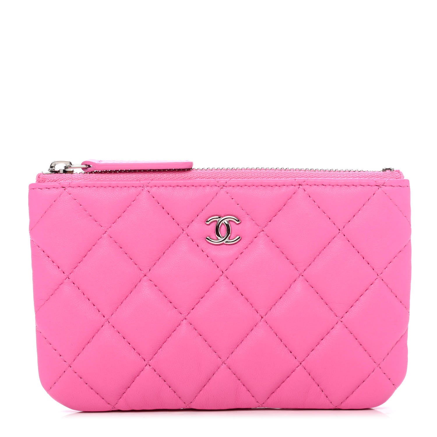 Chanel Lambskin Quilted Small Cosmetic Case Pink 1 of 4
