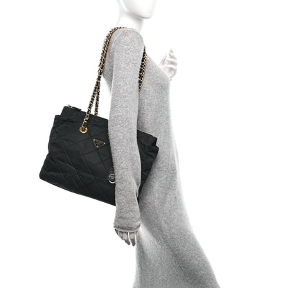 Prada Re-Nylon Tessuto Impuntu Quilted Re-Edition 1995 Chaine Tote Black 2 of 11