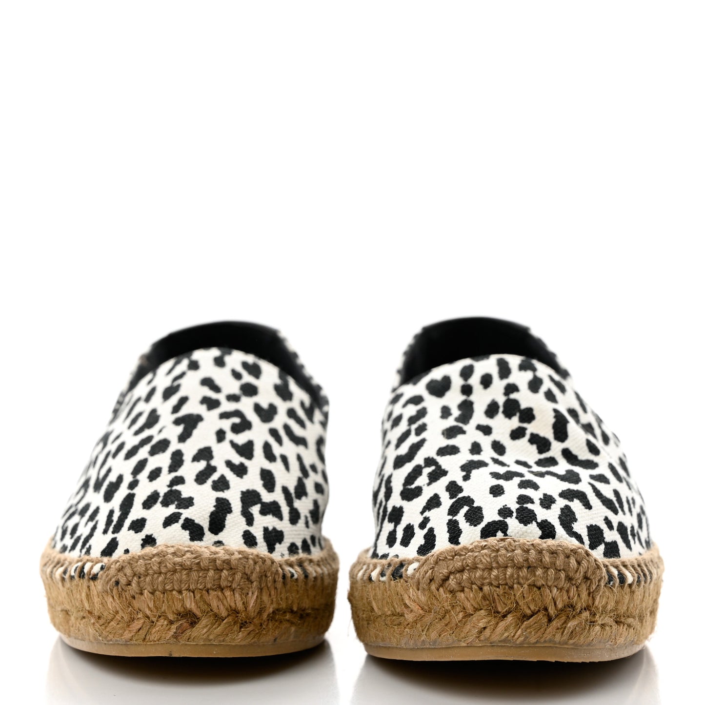 Canvas Leopard Print Espadrilles 36 Latte Black