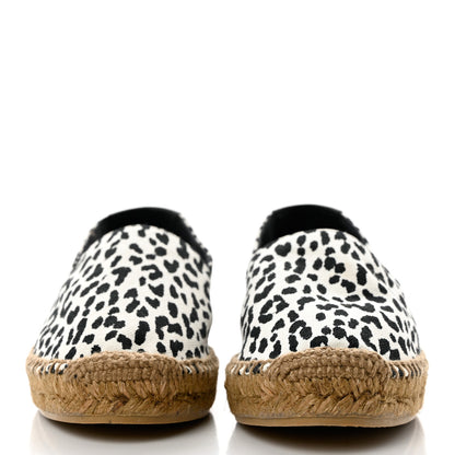 Saint Laurent Canvas Leopard Print Espadrilles 36 Latte Black 2 of 10