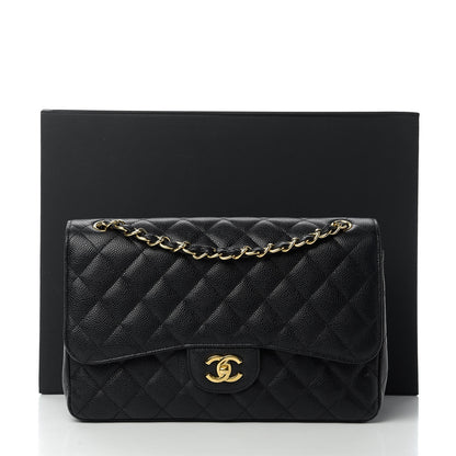 Chanel Caviar Quilted Jumbo Double Flap Black 12 of 12
