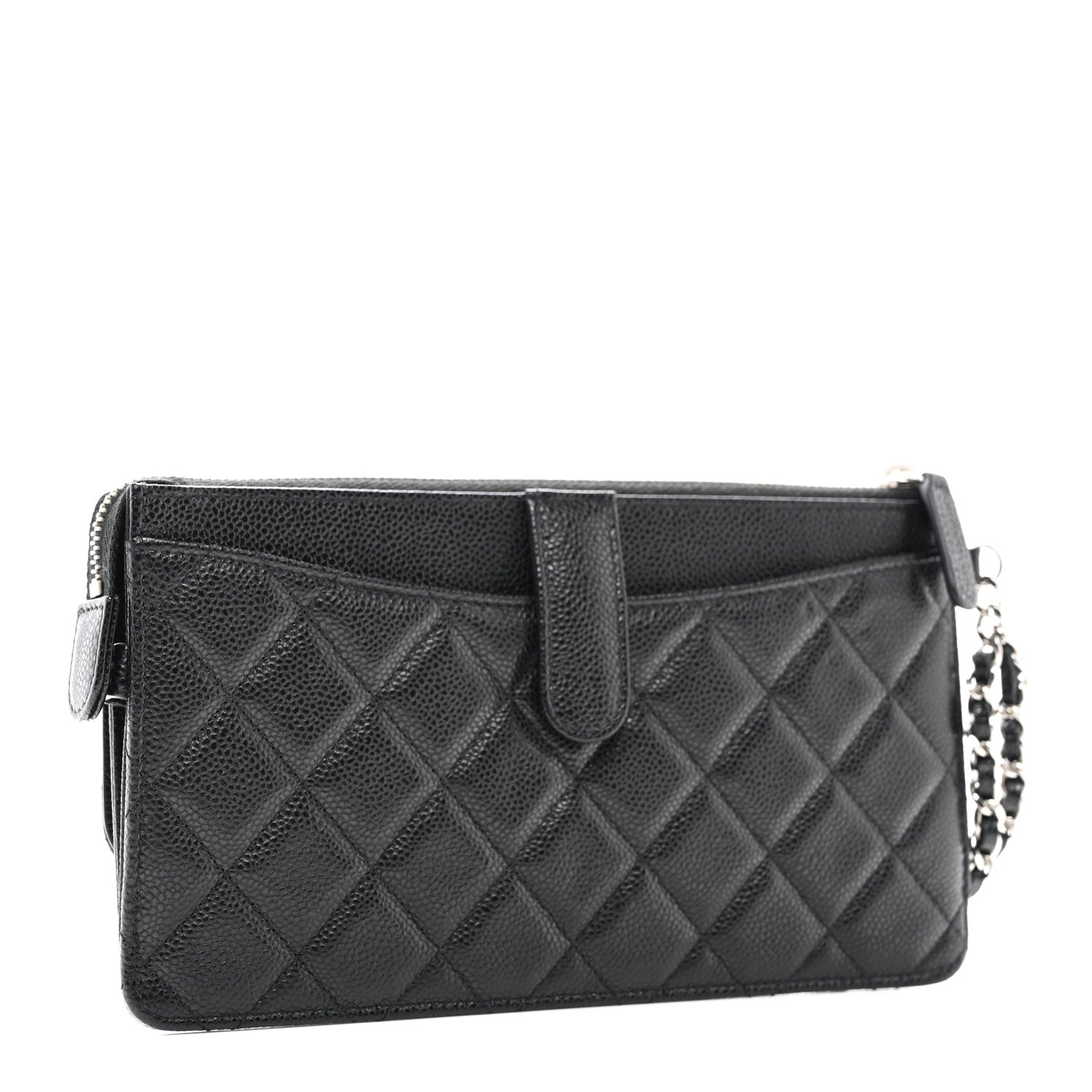 Chanel Caviar Quilted Classic Pouch With Handle Black 3 of 10