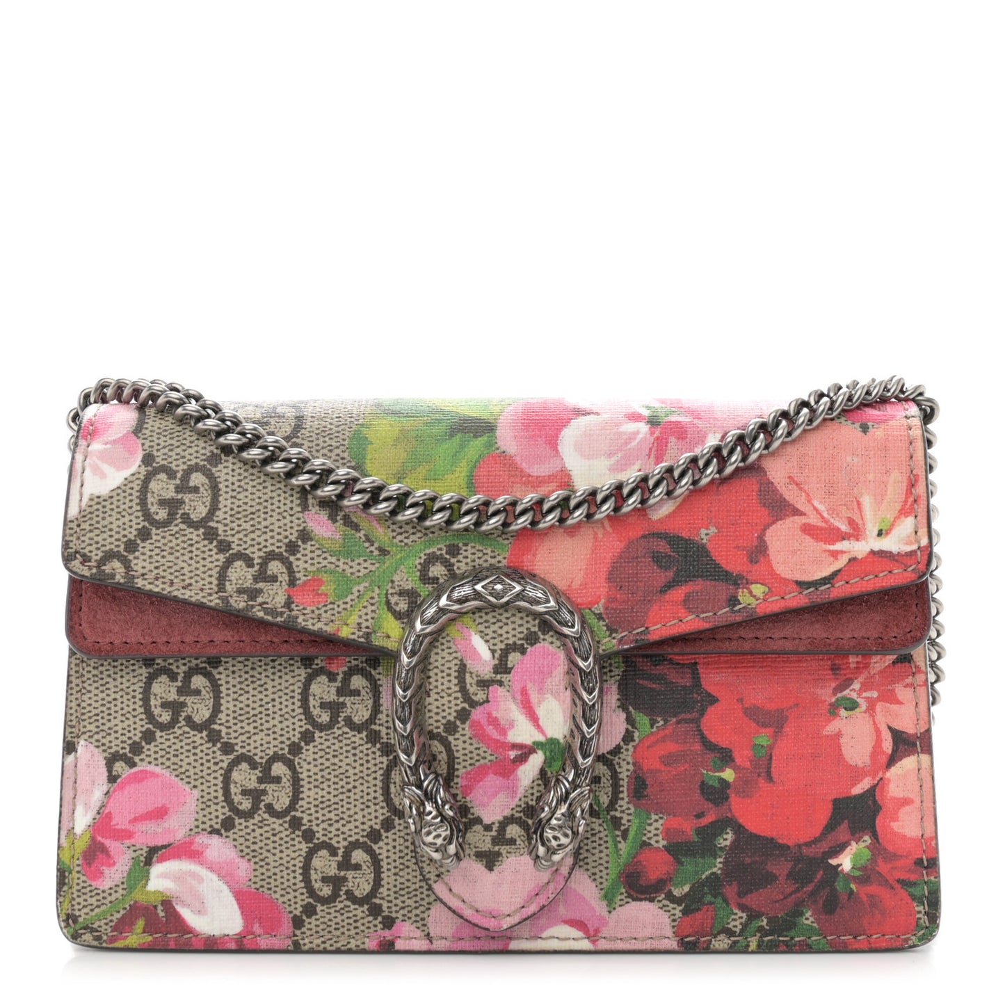 GG Supreme Monogram Blooms Super Mini Dionysus Shoulder Bag Beige Multicolor Dry Rose