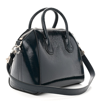 Givenchy Crinkled Patent Deerskin Small Antigona Deep Blue 3 of 10