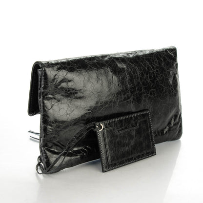 Balenciaga Agneau Giant 21 Silver Hardware Envelope Clutch Plomb 3 of 7