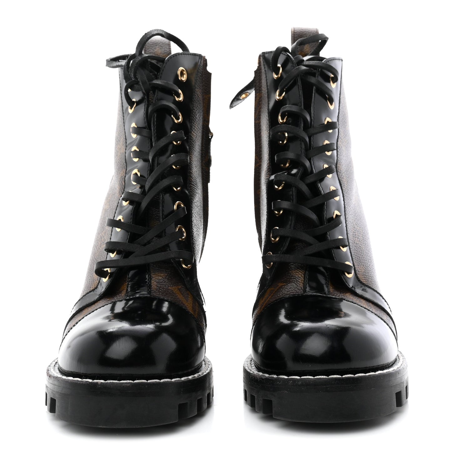 Patent Calfskin Monogram Star Trail Ankle Boots 37.5 Black