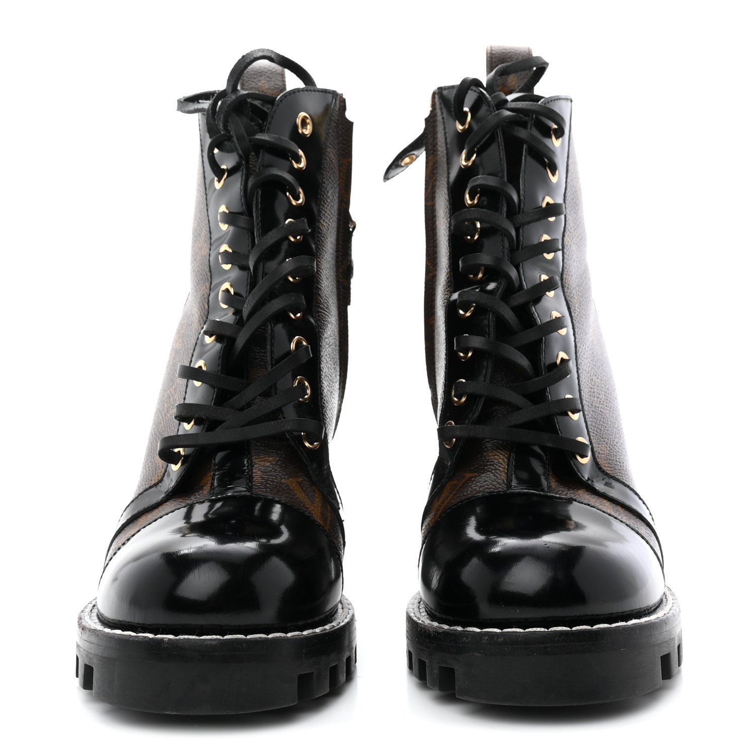 Louis Vuitton Patent Calfskin Monogram Star Trail Ankle Boots 37.5 Black 3 of 9