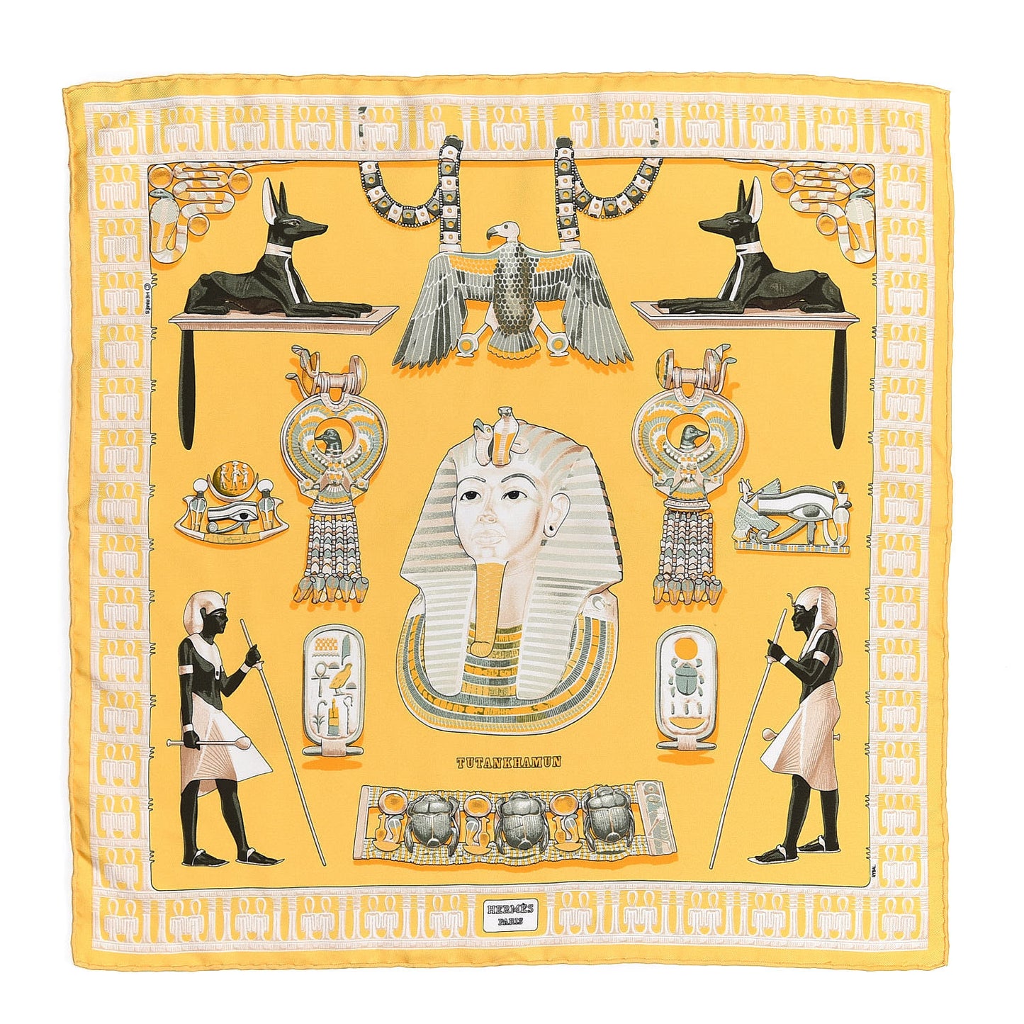 Silk Tutankhamun Pocket Square Scarf