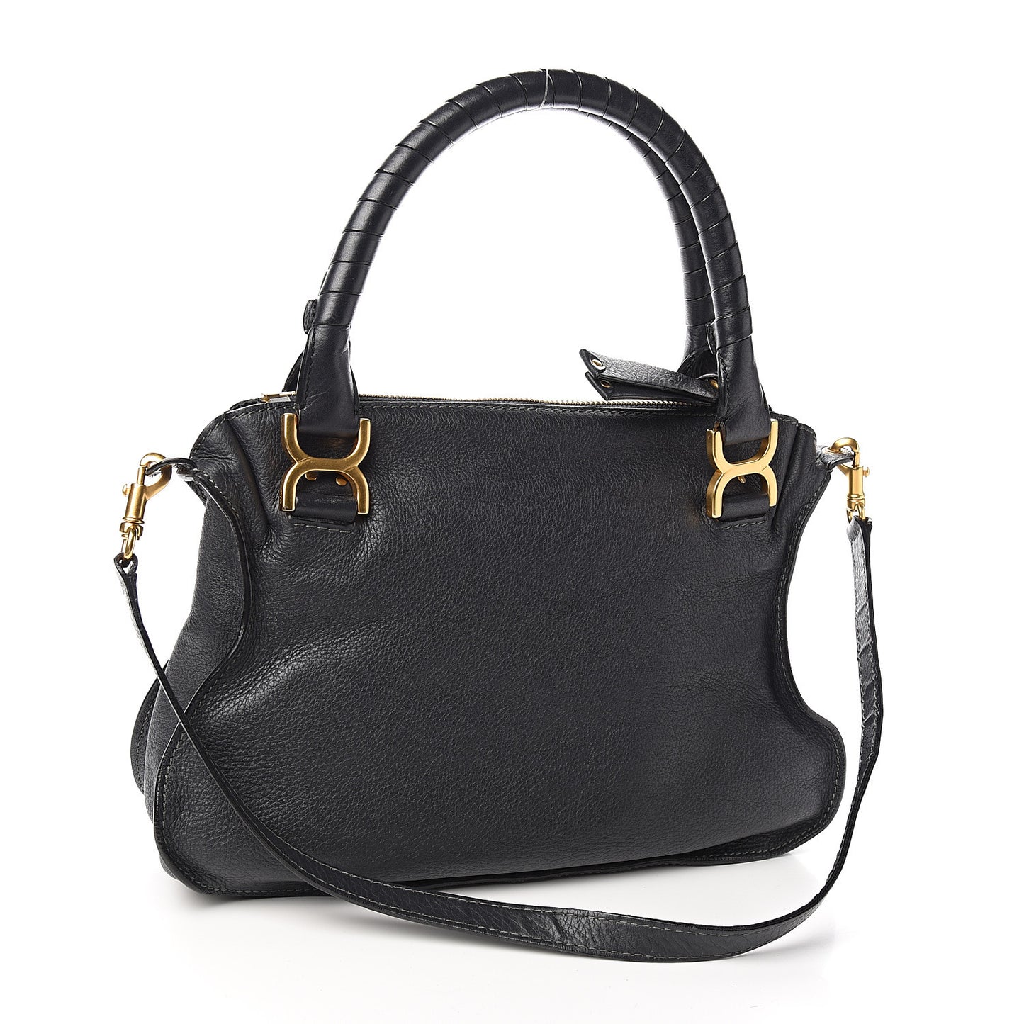 Calfskin Medium Marcie Satchel Black