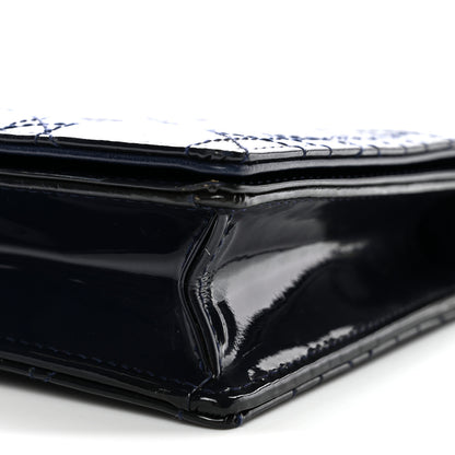 Christian Dior Patent Cannage Lady Dior Clutch Blue 10 of 10