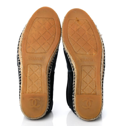 Chanel Velvet CC Espadrilles 39 Dark Navy Black 6 of 17