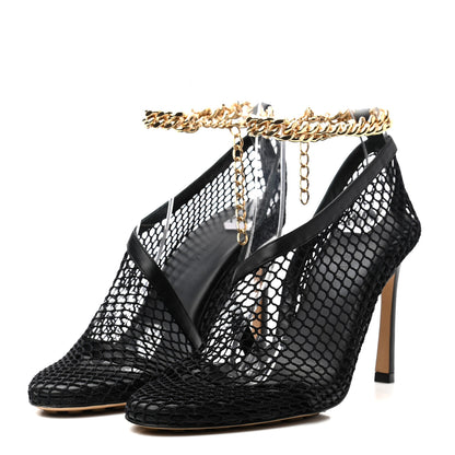 Bottega Veneta Mesh Nappa Chunky Chain Sandals 35 Black 3 of 8