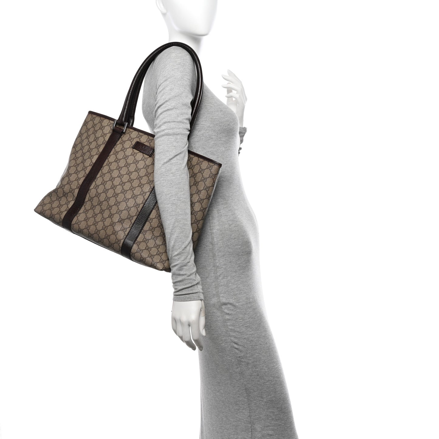 GG Plus Monogram Medium Joy Tote Dark Brown
