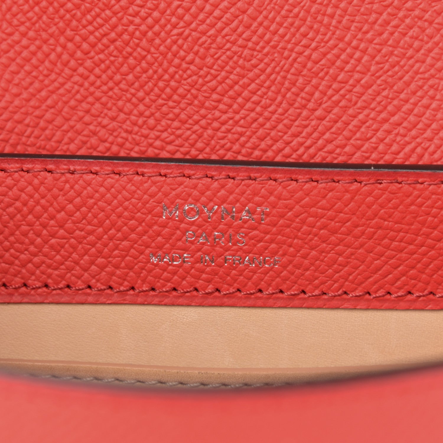Moynat Carat Calfskin Rejane BB Coral 6 of 10