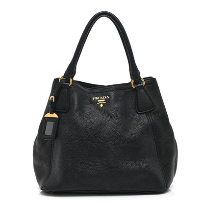 Prada Vitello Daino Tote Black 1 of 11