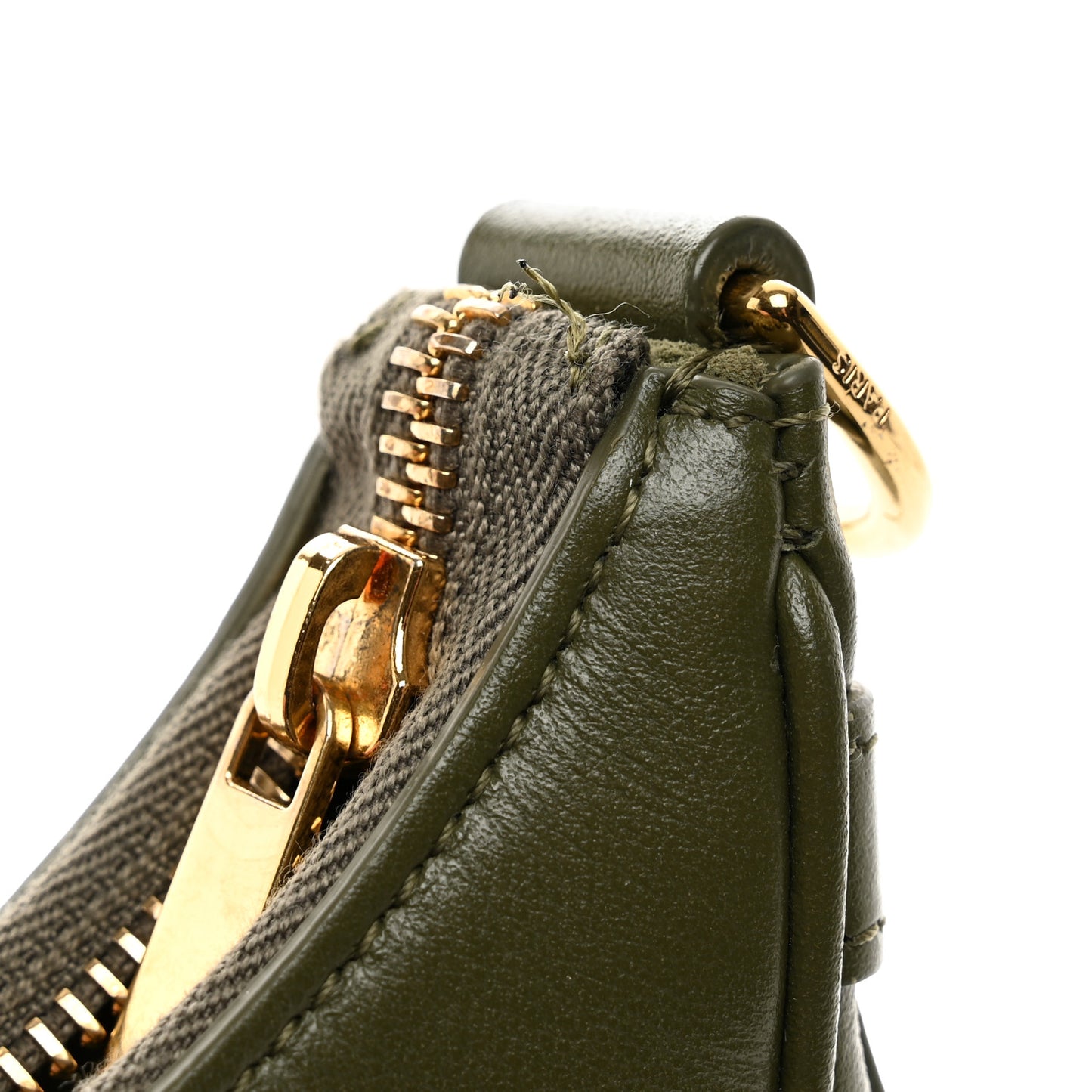 Smooth Calfskin Medium Strap Ava Shoulder Bag Dark Olive