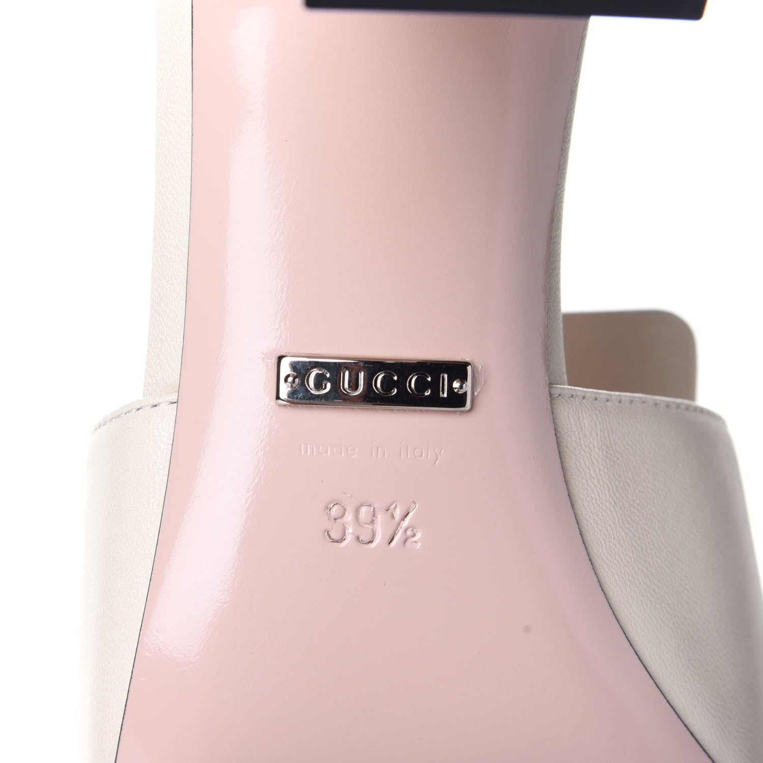 Gucci Malaga Kid Crystal Square G Madelyn Mules 39.5 Vintage White 7 of 10