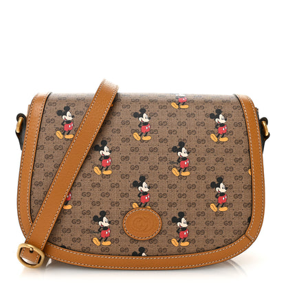 Gucci X DISNEY Mini Vintage GG Supreme Monogram Mickey Mouse Small Flap Messenger Bag Beige Vintage Sun Oil 1 of 11