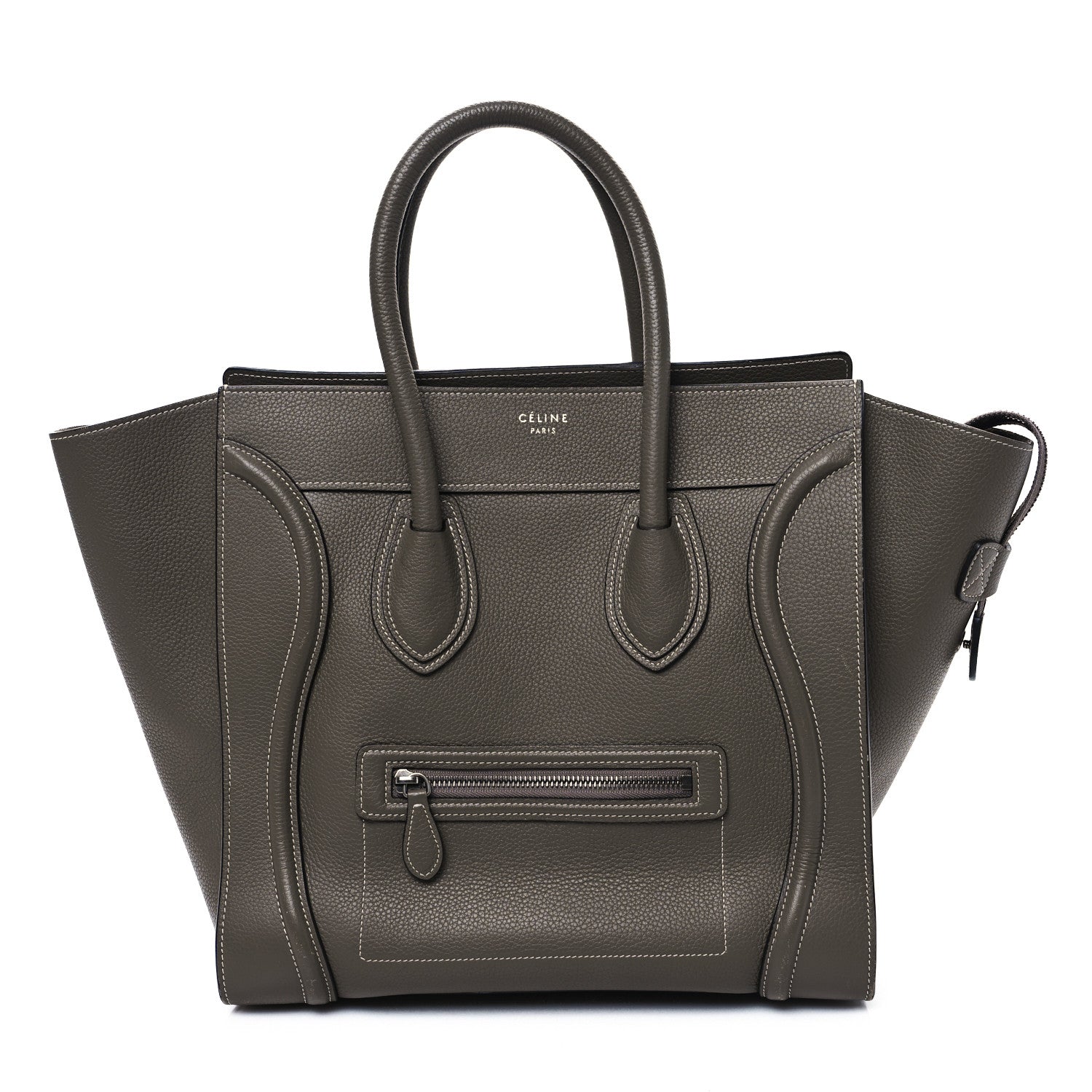 Celine Drummed Calfskin Mini Luggage Souris 1 of 12