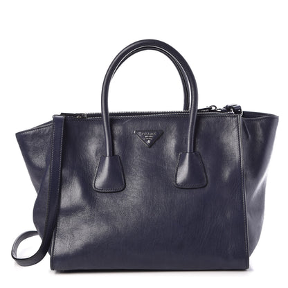 Prada Glace Calf Twin Pocket Tote Baltico 1 of 16