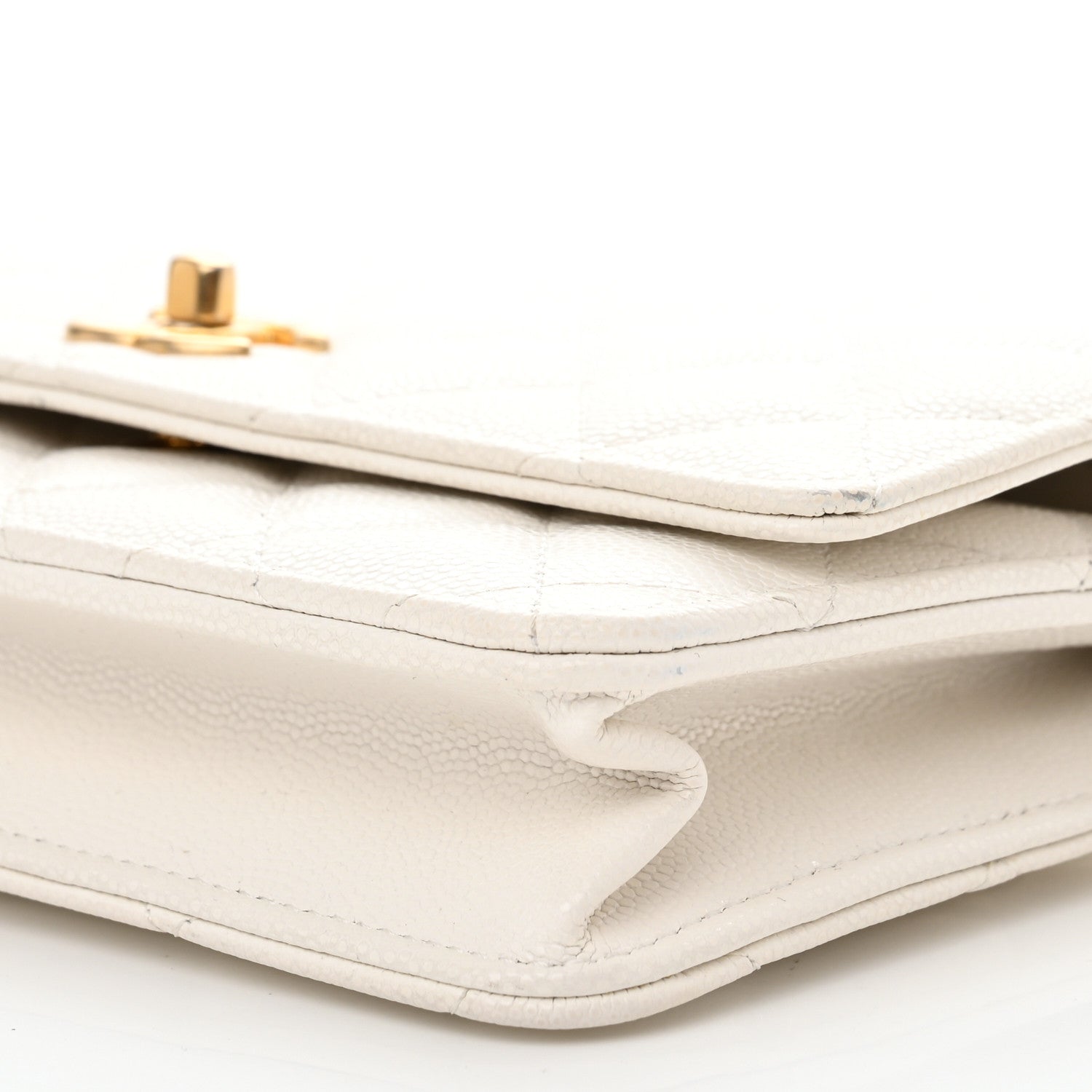 Chanel Caviar Quilted Twist Your Buttons Wallet On Chain WOC White 11 of 14