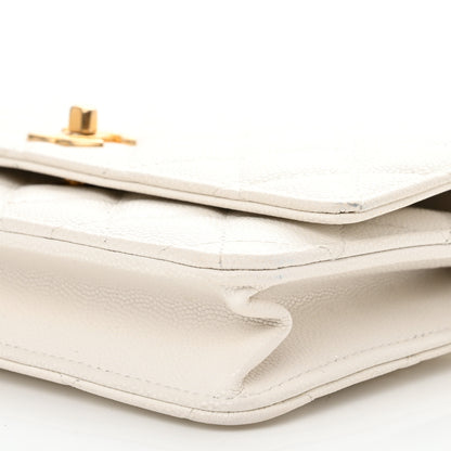 Chanel Caviar Quilted Twist Your Buttons Wallet On Chain WOC White 11 of 14