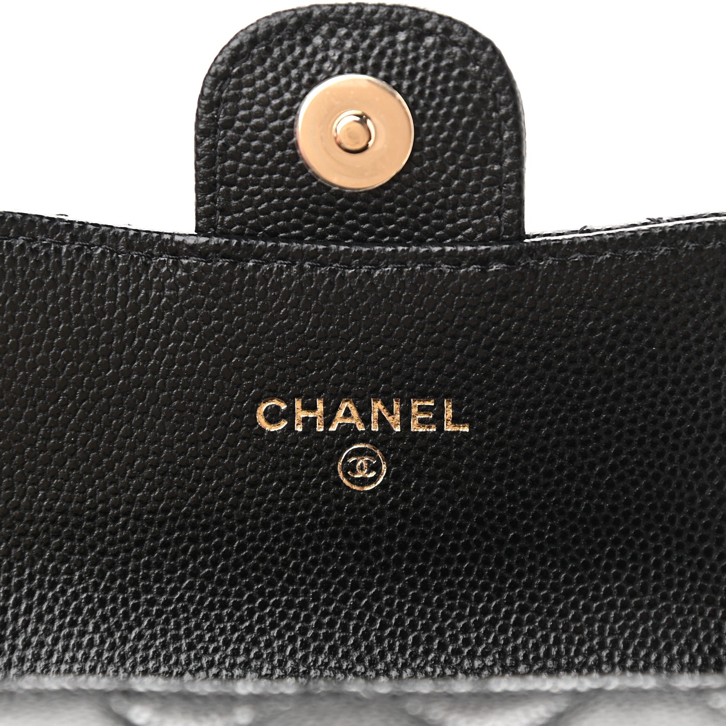 Caviar Quilted Mini Clutch With Chain Black
